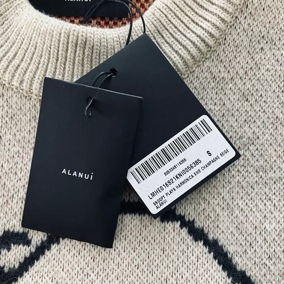 ALANUI: Men's Cashmere Blend "Snoopy" Heavy Crew - Small - Picture 7 of 10